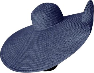 Generic Oversized Straw Beach Hat for Women Extra Large Wide Brims 70cm/27.56in Roll Up Floppy Visor Hats Handmade Sun Hat Summer Foldable Beach Cap (UK, Alph