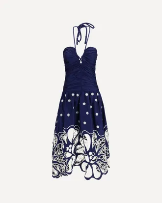 Farm Rio Richelieu embroidered midi Dress Female XS