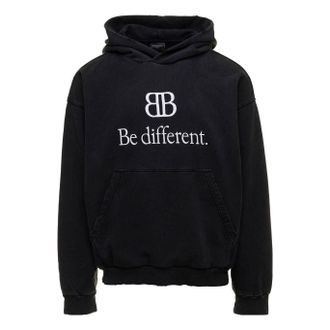 Balenciaga BB Be Different Popover Hoodie Black White 720426TNVV11070