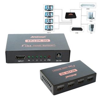 Trade Shop Trade Shop - Hdmi Splitter Alta Definici&oacute;n 1080p 4k 3d 4 Uscite Amplificaci&oacute;n