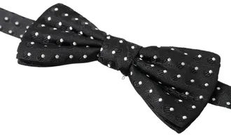 Dolce & Gabbana Polka Dot Silk Bow Tie - Black