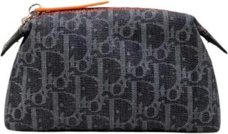 Dior Pre-owned Clutches, female, Blue, Size: ONE SIZE Pre-owned Denim Pouch