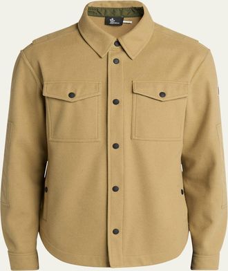 Moncler Brushed Jersey Snap-Front Overshirt