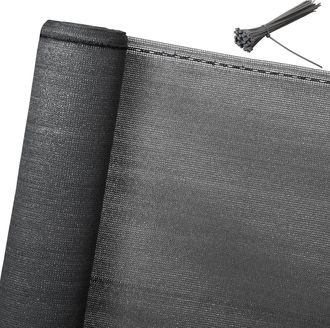 Woltu Woltu Brise Vue Renfonc&eacute; Pour Balcon, Protection Contre Le Vent, Le Soleil, La Poussi&egrave;re, 1, 8x15m, Anthracite