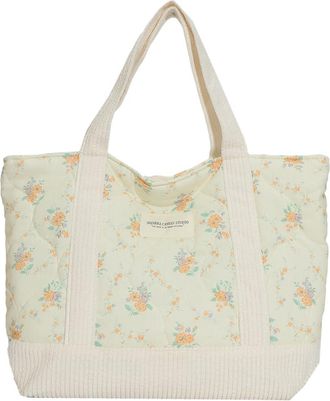 Generic Fiorky Quilted Shoulder Tote Bag Handbag Women Quilted Floral Tote Bag Fashion Shoulder Bag Patchwork Simple Shopping Bag Soft Large Capacity Floral P