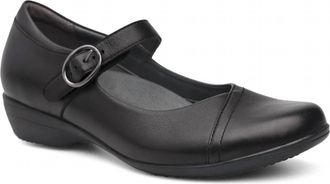 Dansko Womens Fawna Wide Shoe In Black Milled Nappa