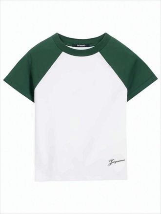 Jacquemus Cropped T-Shirt With Contrasting Raglan Sleeves