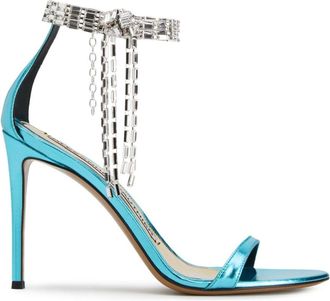 Alexandre Vauthier 105mm crystal-embellished sandals - women - Fabric/Leather/Fabric - 36 - Blue