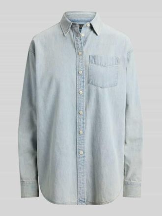 Lauren Ralph Lauren Regular Fit Jeansbluse aus reiner Baumwolle in Jeansblau Melange, Gr&ouml;&szlig;e XL