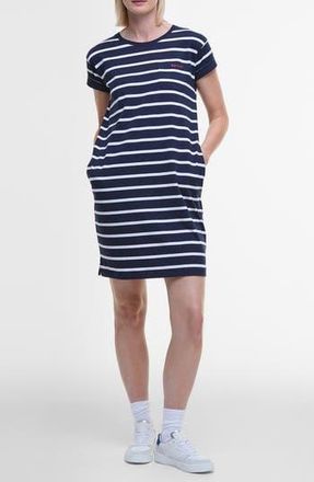 Barbour Otterburn Stripe Cotton T-Shirt Dress in Navy at Nordstrom Rack, Size 10 Us / 14 Uk