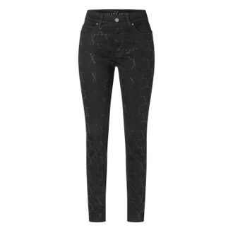 MAC Broeken Skinny-fit-Jeans MAC DREAM SKINNY chain glitter, Damen, Gr. 32, L&auml;nge 32, schwarz, schwarz, Denim/Jeans, Obermaterial: 83% Baumwolle, 15% Polyester, 2