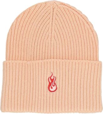 Vision Of Super Flames Logo Beanie Peach Hat - unisex - Hoeden - Oranje - ONE Size - Wol - Accessoires