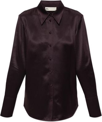 Tory Burch Silk Shirt - Dames - Overhemden - Paars - 2XS - Leer - Overhemden