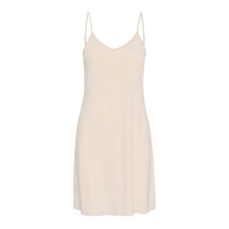 Cream Nude Onderjurk met Verstelbare Bandjes - Dames - Jurken - Beige - Maat: S Polyamide