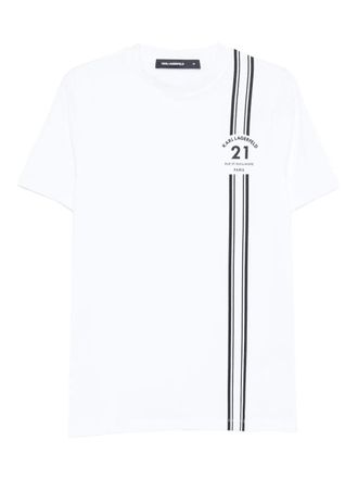 Karl Lagerfeld stripe-detail T-shirt - White