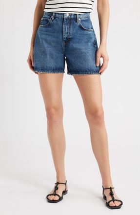 Frame Denim The Easy High Waist Denim Shorts in Iris at Nordstrom, Size 24