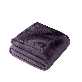 Bare Home Microplush Fleece Throw Blanket in Eggplant at Nordstrom, Size Standard