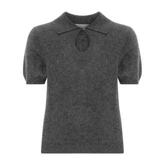 By Malene Birger Truien & Vesten, Dames, Grijs, L, Leer, Cashmere Top Talallia