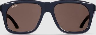 Gucci Square Frame Sunglasses, Blue