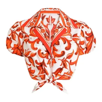 Dolce & Gabbana Dames, Blouses & Shirts, Oranje, Maat: S Katoen