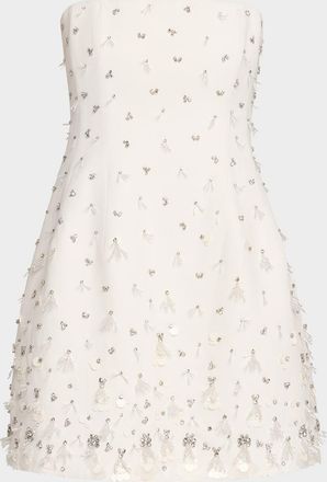 SIMKHAI Yasmin Embellished Strapless Mini Dress