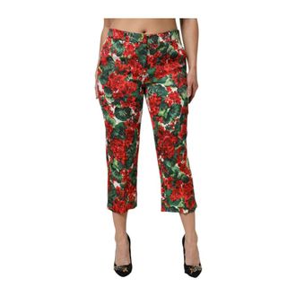 Dolce & Gabbana Dames, Broeken, Veelkleurig, Maat: M Katoen