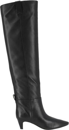 Michael Kors Daniela Leren Laars - Dames - Over de knie laarzen - Zwart - 37 1/2 EU - Leer - Schoenen