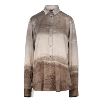 Pierre-Louis Mascia Shirts, female, Brown, M, Camicia in seta stampata