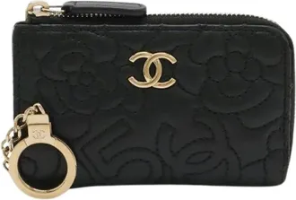 Chanel Pre-owned Camellia Lambskin Coin Purse - - Pre-owned - Donna - Nero - ONE SIZE