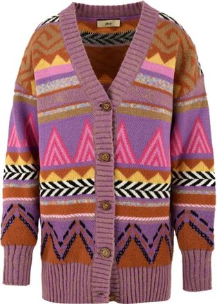 Akep Jacquard Cardigan - Dames - Vesten - Veelkleurig - XS - Nylon - Truien & Vesten