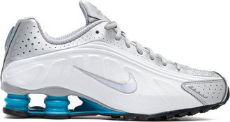 Nike Mens Shox R4 Metallic Silver White Blue Lagoon