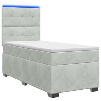 vidaXL Letto Box Spring Con Materasso Grigio Chiaro 100 X 200 Cm Vidaxl