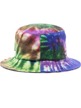 J.W.Anderson tie-dye logo bucket hat - women - Recycled Polyester/Calf Leather/Cotton - 56 - Green