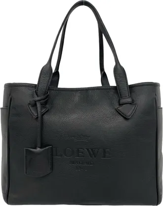 Loewe Black Leather Handbag Tote Bag (Pre-Owned)
