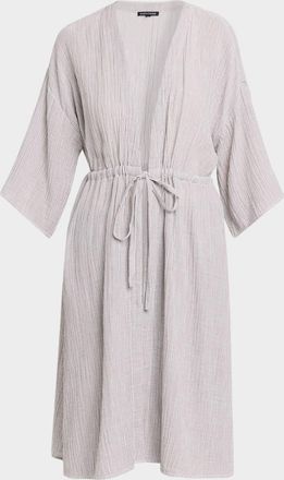 Eileen Fisher Striped Gauzy Organic Cotton Caftan