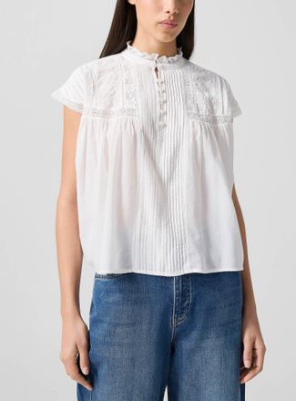 Vanessa Bruno Womens Ganu button-loop fastening embroidered cotton blouse