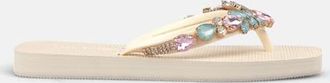 Alma En Pena T-Cut Swim Sandal Rhinestones in Summer White at Nordstrom, Size 39