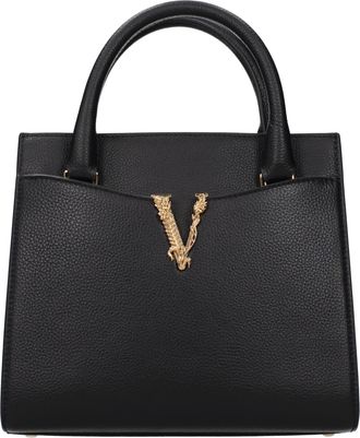 Versace Damens Handtaschen aus schwarzem Leder