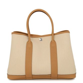 Herm&egrave;s Garden Silver Negonda Leather Handbag Tote Bag (Pre-Owned)