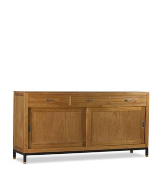 Moycor Bufet de madera de mindi marr&oacute;n y hierro negro anch. 180 cm