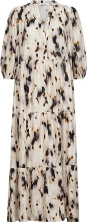 Co'Couture Kleedjes, Dames, Veelkleurig, M, Elegante Jurk met Abstracte Print