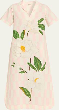 Verandah Magnolia Check Midi Kaftan