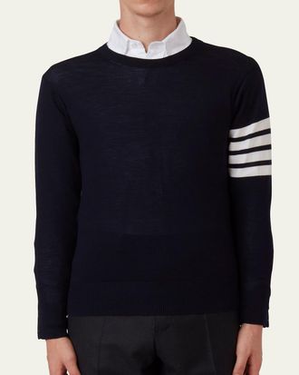 Thom Browne Mens 4-Bar Wool Sweater