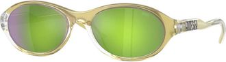 Diesel Dl 3024U Zonnebril - unisex - Zonnebrillen - Groen - 54 MM - Accessoires