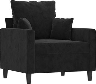 vidaXL Sillón de terciopelo negro 60 cm Vidaxl