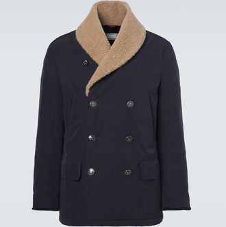 Brunello Cucinelli Chaqueta cruzada con borrego