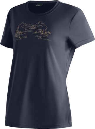 Maier Sports T-Shirt MAIER SPORTS Wilma Print, Damen, Gr. 34, blau (dunkelblau), 100% Polyester, Rundhals, Shirts T-Shirt, Damen Funktionsshirt, Freizeitshirt mit 