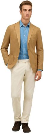 Boglioli Jassen, Heren, Bruin, M, Wol, Garment Dyed Wool K-Jacket