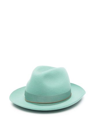 Borsalino Vilten fedora hoed - Groen