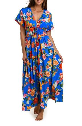 La Blanca Modern Maxi Cover-Up Dress in Blue Multi at Nordstrom, Size X-Small